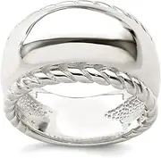 [JewelryWeb] 925 Sterling Silver Solid Twisted Dome Stacked Ring Band Style-Ring for Women