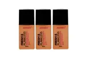 3x Australis Fresh & Flawless Full Coverage Foundation SPF 15 Tawny