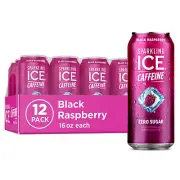 Sparkling Ice Caffeine Black Raspberry Sparkling Water with Caffeine, Zero Sugar