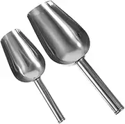 HOMOBABE 2Pcs Ice Scoop Ergonomic Kitchen Tool for Ice Cubes Flour Lightweight Ice Shovel for Home Bar Restaurant Use Random Handle Style