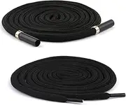 WALWAL 2 Pack 51 Inch Replacement Drawstrings Cotton Drawstring Cord, Suitable for Sweatpants Hoodies Shorts, with Threader Tool(Black,Cylindrical)