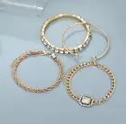 Fashion Jewelry 4 Pcs Crystal Bracelet Set Bohemian Design For Women Vintage Lux