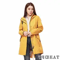 在飛比找PChome24h購物優惠-OFFBEAT 女款 連帽俐落長版防水外套 長板風雨衣/時尚