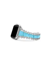 Lagos Smart Caviar Blue Ceramic Apple Watch Bracelet, 42mm