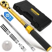 High Precision 3/8-Inch Torque Wrench Set, Includes Magnetic Spark Plug Sockets