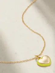 [Alison Lou] Alison Lou - Puffy Heart 14-karat Gold And Enamel Necklace - One size One size Gold