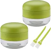 Garlic Chopper, 2PCS Garlic Presses, Stainless Steel Blades Cutter, Crusher, Mincer, and Storage Container - Includes 2PCS Mini Brushes - Suitable for Both Home and Camping – (Green)