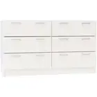 Lorenzo Chest of 6-Drawer Lowboy Sideboard Storage Cabinet - White