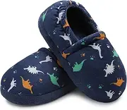 [Berhood] Slippers for Boys Little Big Kid House Shoes Warm Cotton Memory Foam Toddler Boys Slippers with Indoor Outdoor Rubber Sole