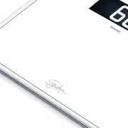 Beurer GS 410 White Signature Line Glass/Bathroom Scales with Extra Large Tread Surface Made of Super White Safety Glass, Stylish Black Display in XXL Format and Load Capacity up to 200 kg