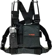 X-FIRE® Single Radio Chest Rig Harness w/Tool Pockets and 3m Reflective. Front Pouch Holder for Walkie Talkie Portable Radio/GPS. Firefighter, EMS, EMT, SAR, Rescue, Construction, Facilities
