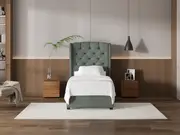 My Style Winged Headboard & Slimline Base - Single / Seaglass / Standard Base
