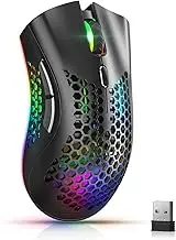 Wireless Gaming Mouse, USB Mouse Gaming with Honeycomb Shell, RGB Chroma Backlit Mouse, Hyperspeed Comfortable Grip Ergonomic Optical Mice for PC Computer Laptop