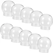 JECOMPRIS 10Pcs Transparent DIY Snow Globe Candy Bottles Multi Functional Christmas Decoration Containers with Screw Caps for Party Favors and Craft Projects