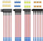 Nilight 24 Pcs 12V Car Add-a-Circuit Fuse Tap Standard Mini Micro2