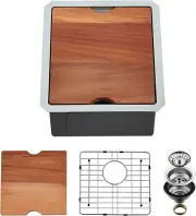 EcoChannels Undermount Kitchen Sink, 15 x 17 x 10 in 16 Gauge #3424