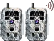 2-Pack Hunting Camera WiFi Game Trail Cam 32MP 1296P Wireless App Controll Outdoor No Glow Password Protect IP66 Waterproof