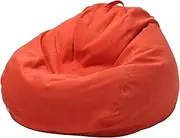 UYSOFRCV Bean Bag Chairs Sofa Cover Without Filling, Solid Color Simple Design Soft Cotton Linen Indoor Lazy Lounger Sofa Slipcover for Adults and Kids,Red,120x120cm
