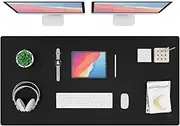 K KNODEL Leather Desk Mat, Office Desk Pad, Large Mouse Pad, Keyboard Pad, Computer and Laptop Mat for Desk, Desk Protector, Desktop Mat for Writing, Desk Blotter and Cover (120x60cm, Black)