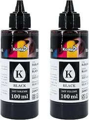 Koala Black Sublimation Ink Refill Bottles 200ML Compatible with ET-2800 ET-2803 ET-2850 ET-2400 ET-2720 ET-2750 ET-2760 ET-15000 WF7710 Inkjet Printers for Heat Transfer on Mugs, T-Shirts