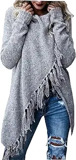[GOLDSTITCH] Norwaya Women's Open Front Knited Tassels Slash Loose Cardigan Fringe Sweater