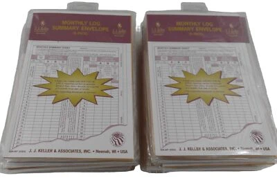 Lot of 36 JJ Keller 8564 ( 606MP ) Monthly Log Summary Envelope (5 pack)
