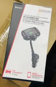 iSimple Bluetooth 5.0 FM Transmitter Music Streaming Hands Free Calling USB FMBT