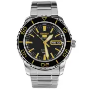 SEIKO 5 Sports SNZH57K1 7S36-04N0 Automatic Watch Black Gold Fathoms Steel