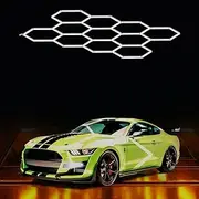 Hexagon LED Garage Light Updated Bigger Size Lumens, Super Bright Car Detailing Ceiling LED Shop Light for Warehouse Workshop Gym Basement Car Care Wash Room(11Hex)