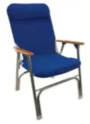 Springfield 1080120 Premium Folding Deck Chair Blue canvas cover Boat Marine