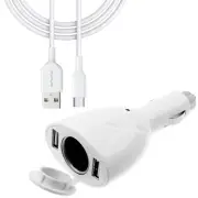 For Galaxy S20/S21/S23/FE 6ft Type-C Cable 2-Port USB Charger Power Cord DC