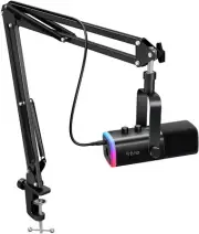 Versatile USB/XLR Microphone Set with Dynamic Sound & Boom Arm Stand for Gamers