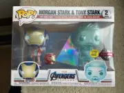 Tony & Morgan Stark Glow GITD Avengers Endgame Funko Pop Vinyls New in Mint Box