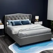 Artiss Bed Frame Queen King Double Size Base Grey Pier