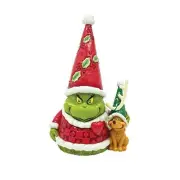 Jim Shore Dr. Seuss The Grinch and Max Gnome Figurine, 6.5 Inch, Multicolor