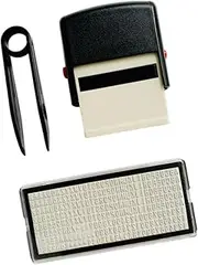 Oshhni DIY Custom Removable Professional Mini DIY Stamp Set Printing Stamp for Office School, Black, 14mmx38mm