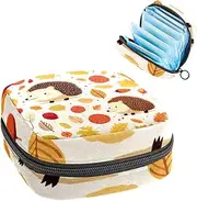 Period Bag,Sanitary Napkin Storage Bag,Autumn Animals,Tampon Bag for Purse