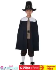 Mayflower Pilgrim Boy Thanksgiving Book Week Historical Child Costume