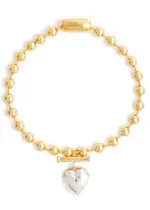 Timeless Pearly Heart 24kt Gold-plated Beaded Necklace - Silver ONE SIZE