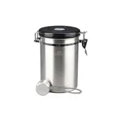Coffee Culture Large Coffee Canister Storage Round Container 13x19cm Silver