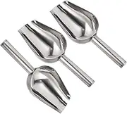 Alipis 3Pcs Stainless Steel Ice Scoop Multifunctional Food Shovel for Ice Cubes Flour Grains Beans Tea Candy and Desserts