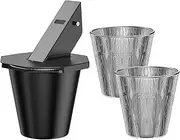 Leefasy Grill Drip Bucket Foil Liners Support Side Spout Collection 45° Tilted BBQ Dripping Oil Bucket Grill Drip Pan Upgraded