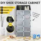 40 Pairs DIY Cube Storage Box Shoe Cabinet Wardrobe Organiser Stackable Shelf