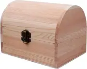 [kowaku] Unfinished Wood Box Unpainted Wooden Jewelry Box with Hinged Lid Treasure Box DIY Craft Storage Box for DIY Gift Necklace