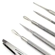 Beauty Premium Blackhead Comedone Acne Extractor Nail File Tweezer Set of 6