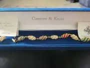 JBK Jackie Kennedy Camrose & Kross Rhinestone Studded Egg Bracelet. 7"box Papers