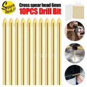 10x Titanium Ceramic Tile Glass Drill Bit Tungsten Carbide Spear Head 6mm SYD