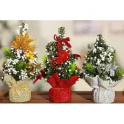 3 Pcs Pre-lit Christmas Tree Small Christmas Trees Small Pine Tree