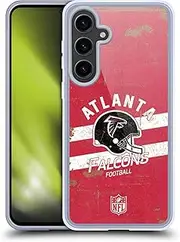 Head Case Designs Officially Licensed NFL Helmet Distressed Atlanta Falcons Logo Art Soft Gel Case Compatible with Samsung Galaxy S24+ 5G