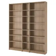 BILLY bookcase comb with extension units, oak effect, 200x28x237 cm